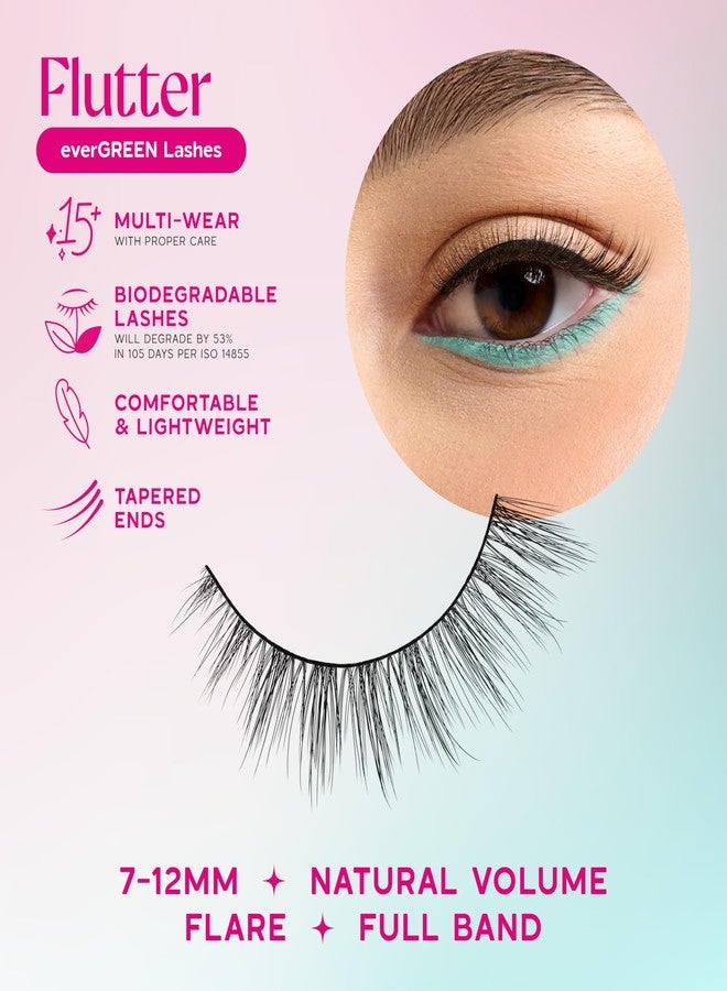 Velour everGREEN Plant Lashes, Lashes Pack, Full Band, Strip Lashes, Natural Wispy Eyelashes, Fake Eyelashes, Plant Based Fibres, Flared & Natural Volume (Flutter Multi-Pack) - Image 2